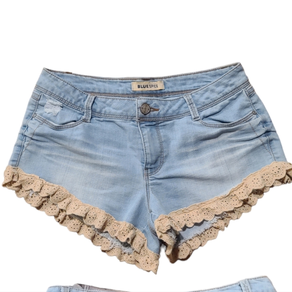Blue Spice Women's Blue Denim Jeans Shorts Size 7